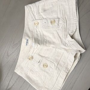 Cream Linen Express Low-rise shorts